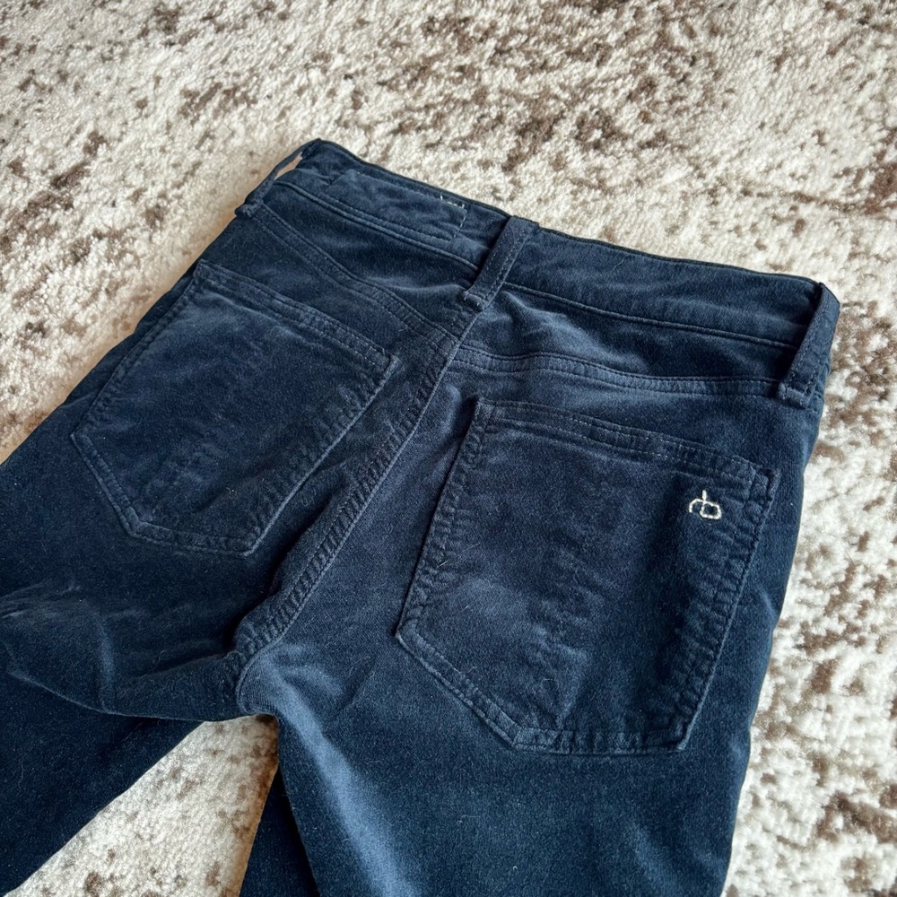 Rag & Bone Navy Blue Velvet Skinny Pants - Picture 5 of 7
